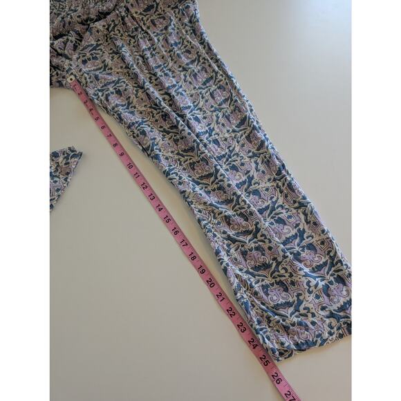 Anthropologie Eloise Pants Floral Vintage Elephant Wallpaper Print Purple Size M - Picture 11 of 11